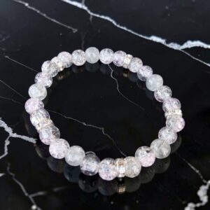 Subtelna Bransoletka Crystal Crackle z Kryształowymi Przekładkami
