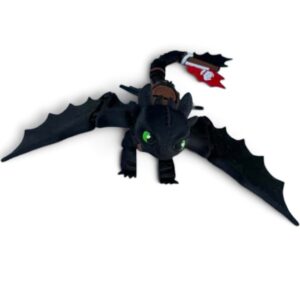 🖤🐉 Ruchoma Figurka 3D – Smok Szczerbatek / Nocna Furia w Locie (Flexi Toothless Dragon)